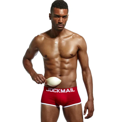 JOCKMAIL  Mens Underwear Boxers Bulge Enhancing with Push Up Cup Underwear Men Shorts Trunk Enlarge Mens Panties Underpants