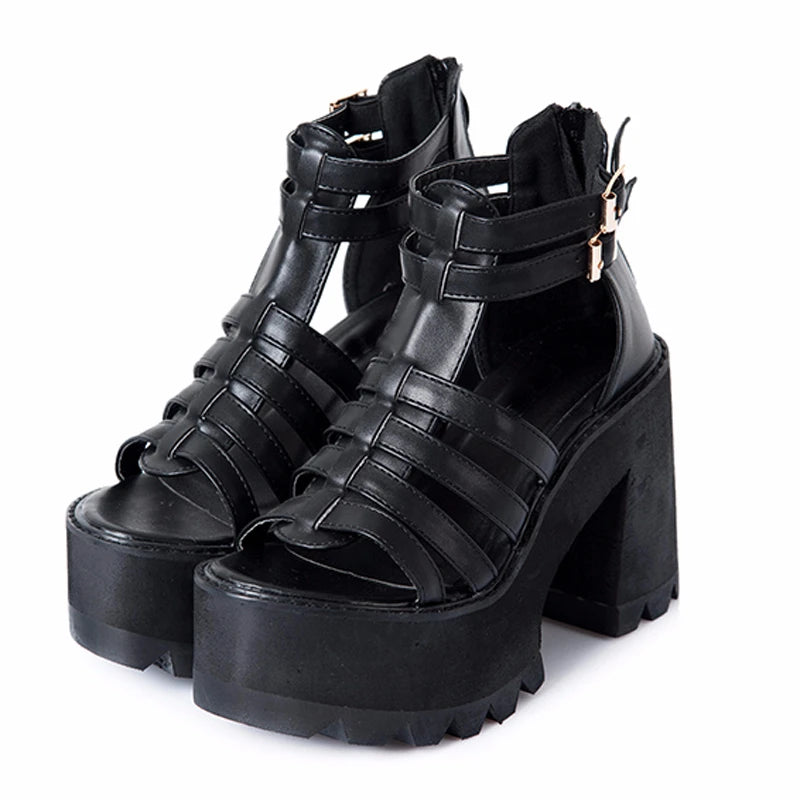 chunky heel sandals punk shoes Sandals High Heels Platform Sandals 2026 Women Summer Shoes women's sandal chunky shoes