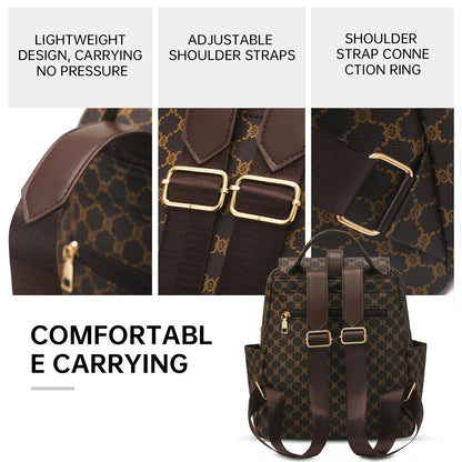 Patterned Backpack for Women 2026 New Travel Backpack Large Capacity Retro Casual Mom's Daily Commute to Work