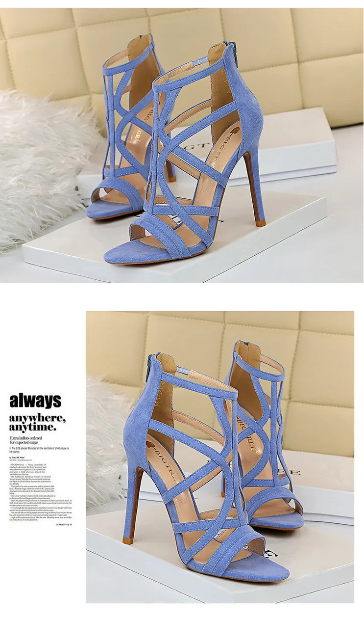 BIGTREE Shoes Roman Style High Heels Woman Pumps Stiletto Heels 11 Cm Women Heels Sexy Party Shoes Hollow Out Women Sandals 2026