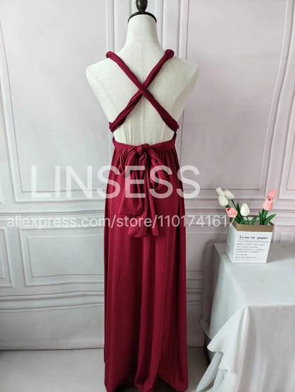 Multiway Bridesmaid Dress Infinity Outfit Floor Length Maxi Wrap Convertible Dresses Wedding Dress Multi-way Rust Dress