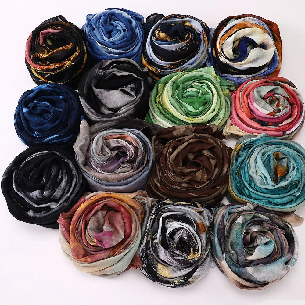 Premium Printed Hijab Headscarf Soft Breathable Hijab Muslim Women Islam Cotton Shawls and Wraps Viscose Modal Hijab
