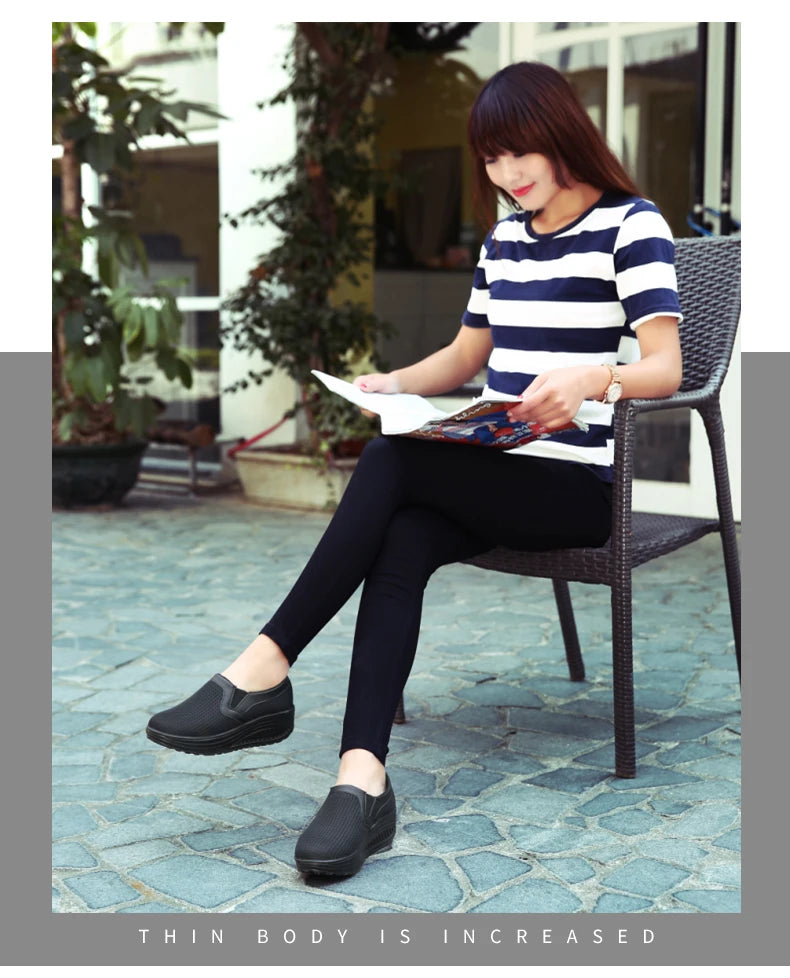 Womens Shoes 2026 Summer Swing Casual Air Mesh Breathable Wedges Sport Femme Platform Shoes Zapatos Sneakers Women