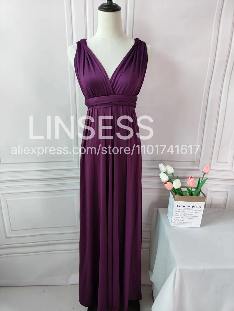 Multiway Bridesmaid Dress Infinity Outfit Floor Length Maxi Wrap Convertible Dresses Wedding Dress Multi-way Rust Dress