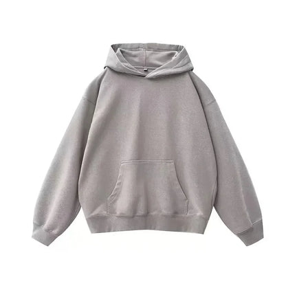 Washed Fleece Hoodie Sweatshirt Unisex Loose Casual Style Vintage Hip Hop Trend Autumn Winter Streetwear for Couples