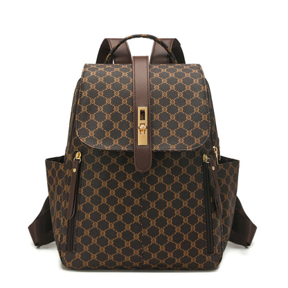 Patterned Backpack for Women 2026 New Travel Backpack Large Capacity Retro Casual Mom's Daily Commute to Work