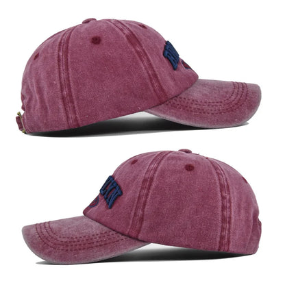 Unisex Washed Cotton Vintage Caps Letter Embroidery Baseball Cap Men And Women Summer Outdoor Soft Top Sports Snapback Bone Hats