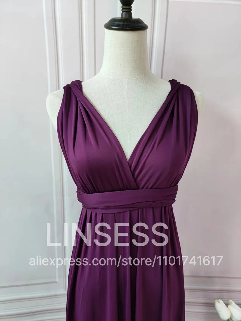Multiway Bridesmaid Dress Infinity Outfit Floor Length Maxi Wrap Convertible Dresses Wedding Dress Multi-way Rust Dress