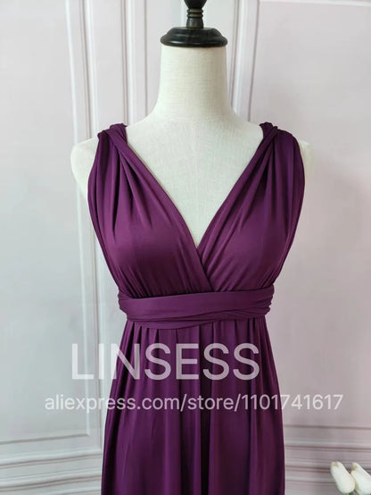 Multiway Bridesmaid Dress Infinity Outfit Floor Length Maxi Wrap Convertible Dresses Wedding Dress Multi-way Rust Dress