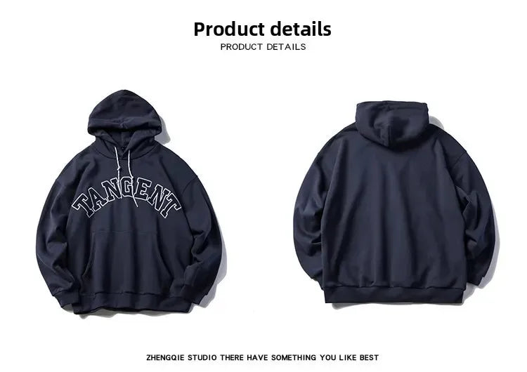 Loose Men's Oversized Hoodie Sweatshirt Autumn Trendy Cityboy Letter Print Casual Streetwear Comfortable Soft Polyester