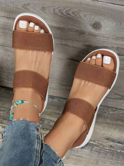 Women's Wedge Heel Platform Cozy Sandals Ladies Outdoor Beach Sandals Elastic Band Designer Shoes Sandals Women Summer