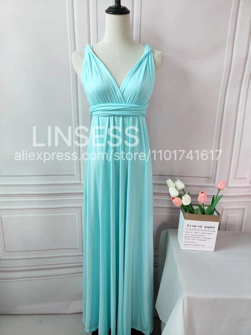 Multiway Bridesmaid Dress Infinity Outfit Floor Length Maxi Wrap Convertible Dresses Wedding Dress Multi-way Rust Dress