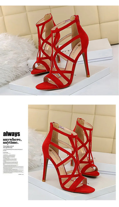 BIGTREE Shoes Roman Style High Heels Woman Pumps Stiletto Heels 11 Cm Women Heels Sexy Party Shoes Hollow Out Women Sandals 2026