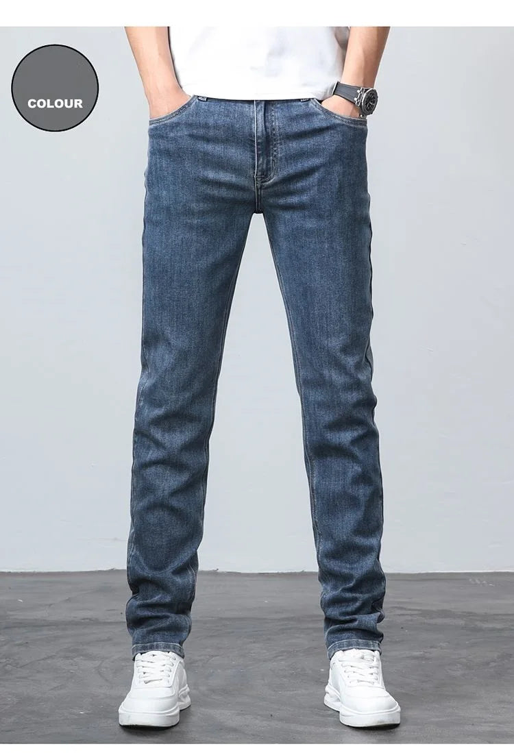 2024 New in Tall Men Jeans Strtch Denim Pants Trouser Male Extra Long Length Slim Thin Y2k Young People 110 115cm 190cm 195cm