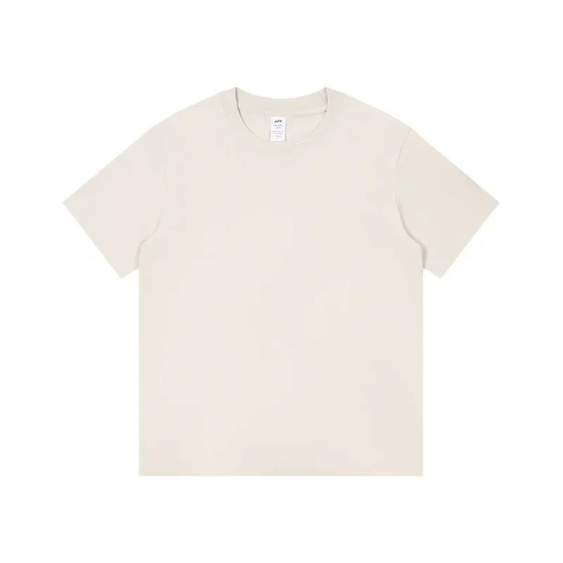 Men's 230g Heavy Cotton Short-sleeved T-shirt Men Pure Cotton Loose Solid Color Bottoming Shirt Trendy Man T-shirt Tops Clothes