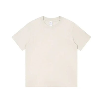 Men's 230g Heavy Cotton Short-sleeved T-shirt Men Pure Cotton Loose Solid Color Bottoming Shirt Trendy Man T-shirt Tops Clothes