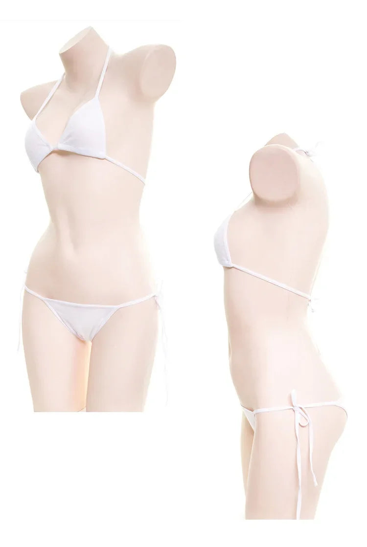 Japanese Sexy Lingerie Lolita Kawaii Mosaic Cartoon Anime Mini Bikini Adult Cosplay Erotic Costumes Bra Women Underwear Set