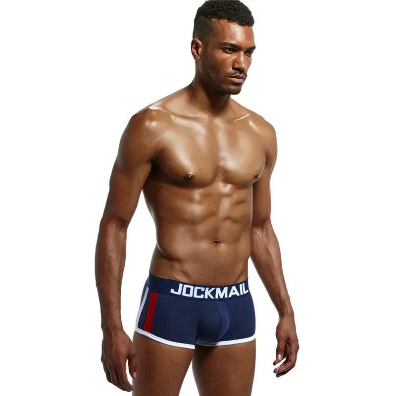 JOCKMAIL  Mens Underwear Boxers Bulge Enhancing with Push Up Cup Underwear Men Shorts Trunk Enlarge Mens Panties Underpants