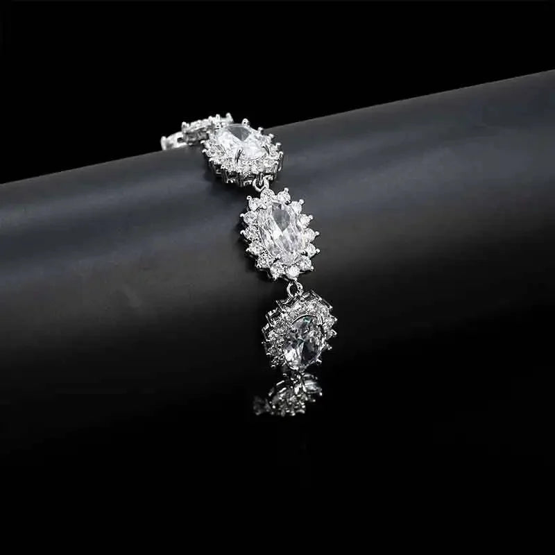 Elegant Chinese Style Bride Zirconia Jewelry Set Necklace Earrings Headpiece by Liangya Lirun Suitable for Weddings