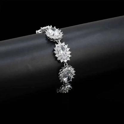 Elegant Chinese Style Bride Zirconia Jewelry Set Necklace Earrings Headpiece by Liangya Lirun Suitable for Weddings