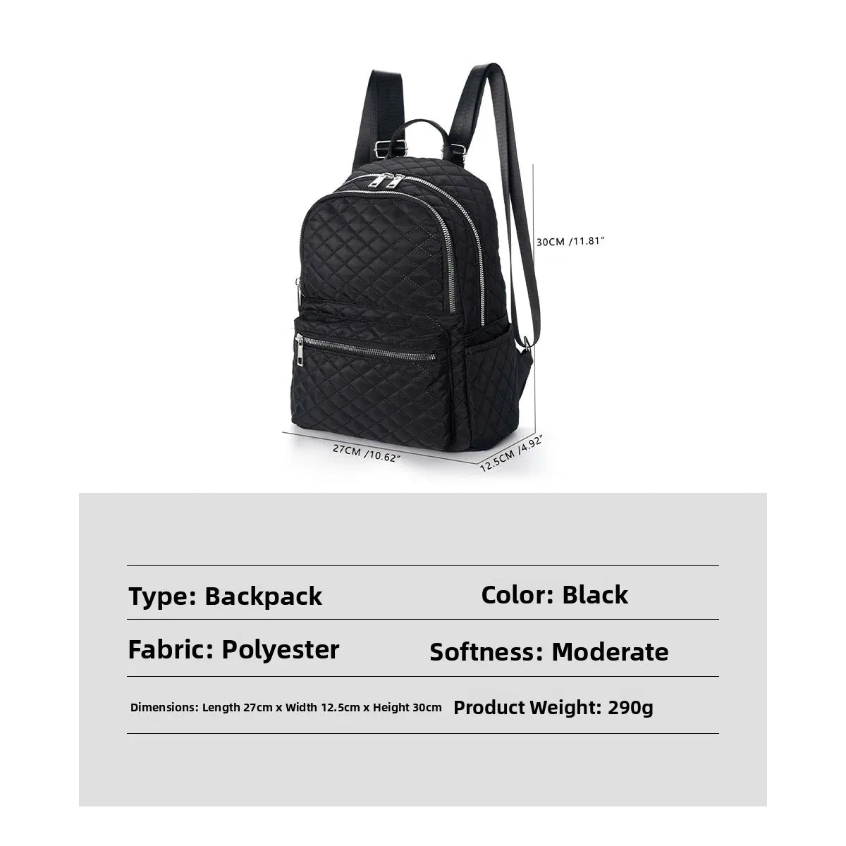 Fefeng Large Capacity Fashionable Diamond Pattern Portable Backpack Unisex Casual Travel Oxford Cloth Versatile Backpack