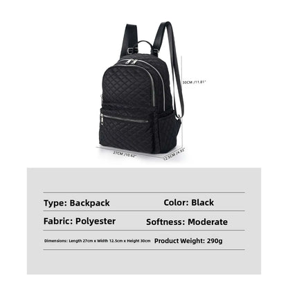 Fefeng Large Capacity Fashionable Diamond Pattern Portable Backpack Unisex Casual Travel Oxford Cloth Versatile Backpack