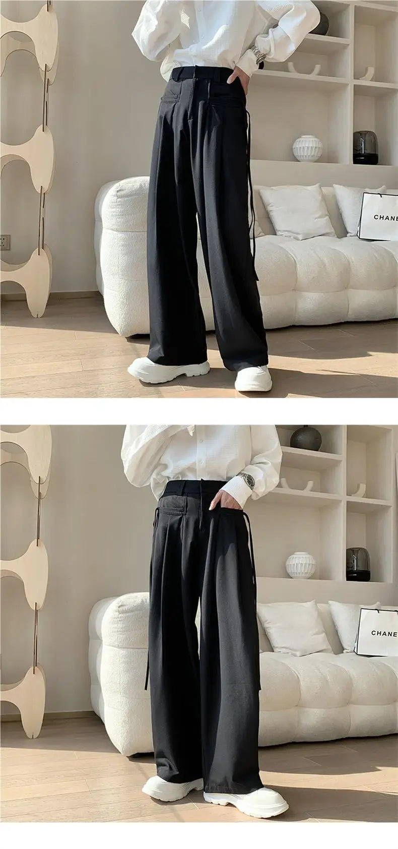 Casual Pants Men Baggy Simple Elegant Handsome Smart  British Style All-match Daily Soft Full-length Trousers High Street