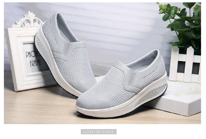Womens Shoes 2026 Summer Swing Casual Air Mesh Breathable Wedges Sport Femme Platform Shoes Zapatos Sneakers Women