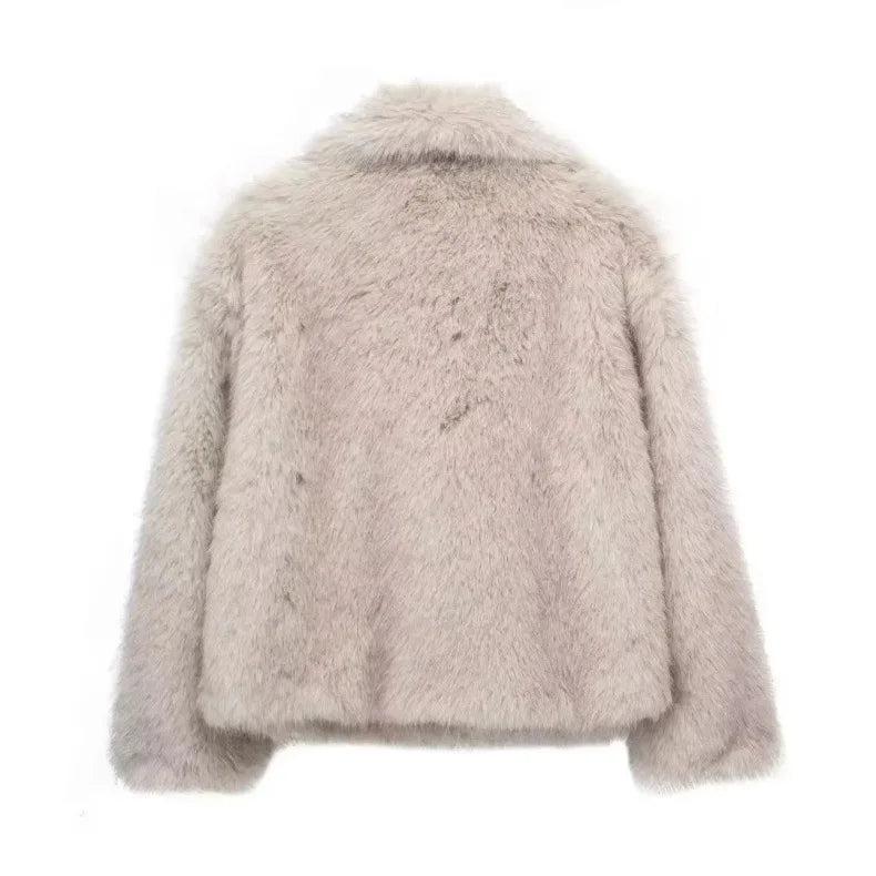 Women's Faux Fur Jacket Loose Long-Sleeved Coat Toca Fox Design Autumn/Winter 2025 Collection