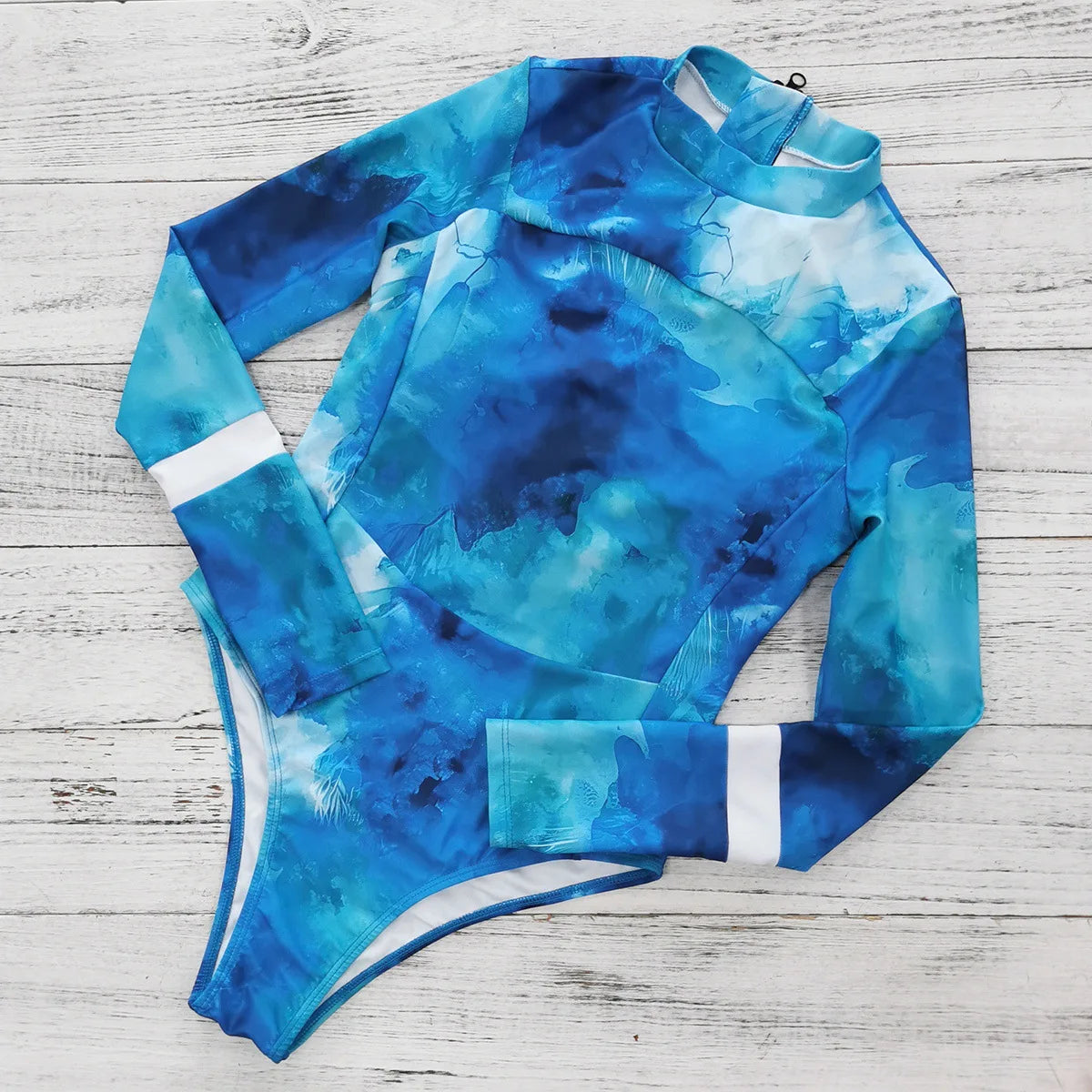 Women's Swimsuit 2024 Long Sleeve Rash Guard Bikini Surfing Suit One Piece Bodysuit Print Brasileño Push up Monokini Swimwear
