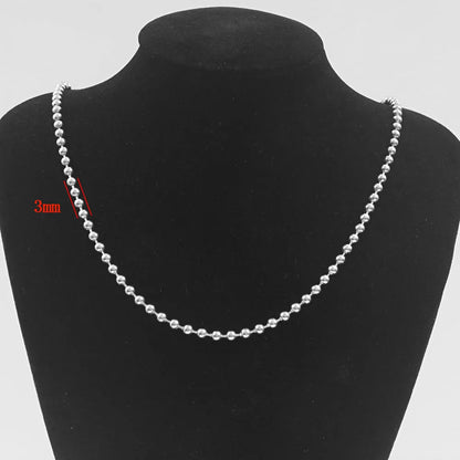 3/6/8mm Ball Bead Necklaces Stainless Steel For Women Gold/Silver Color Metal Big Bead Chain Choker Men Jewelry Accessories