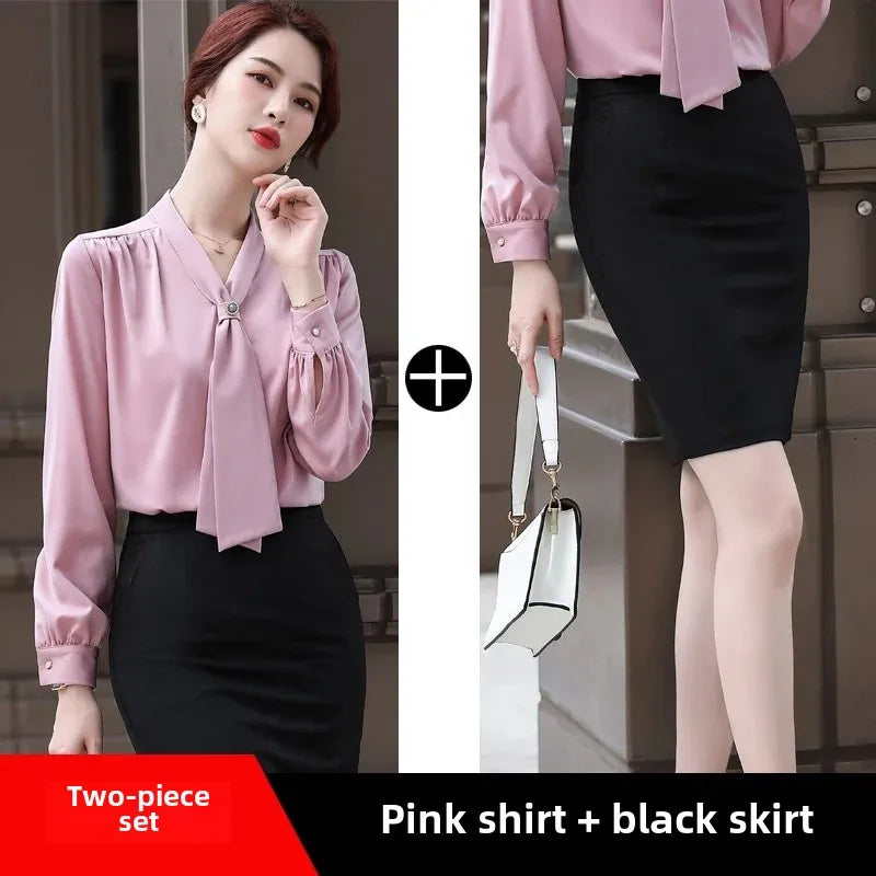 Women's Summer Professional White Shirt Short Sleeves Hotel Front Desk Workwear Korean Style OL Business Shirt White Collar Work