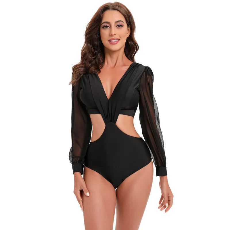 2025 Surfing Women's Swimsuit RashGuard Bikinis Long Sleeve Swimwear Female Print Summer Bathing Suit 2-piece Sports Biquini