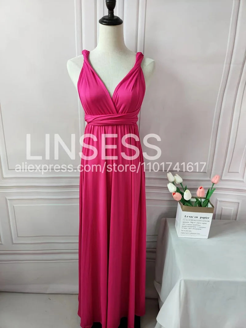 Multiway Bridesmaid Dress Infinity Outfit Floor Length Maxi Wrap Convertible Dresses Wedding Dress Multi-way Rust Dress