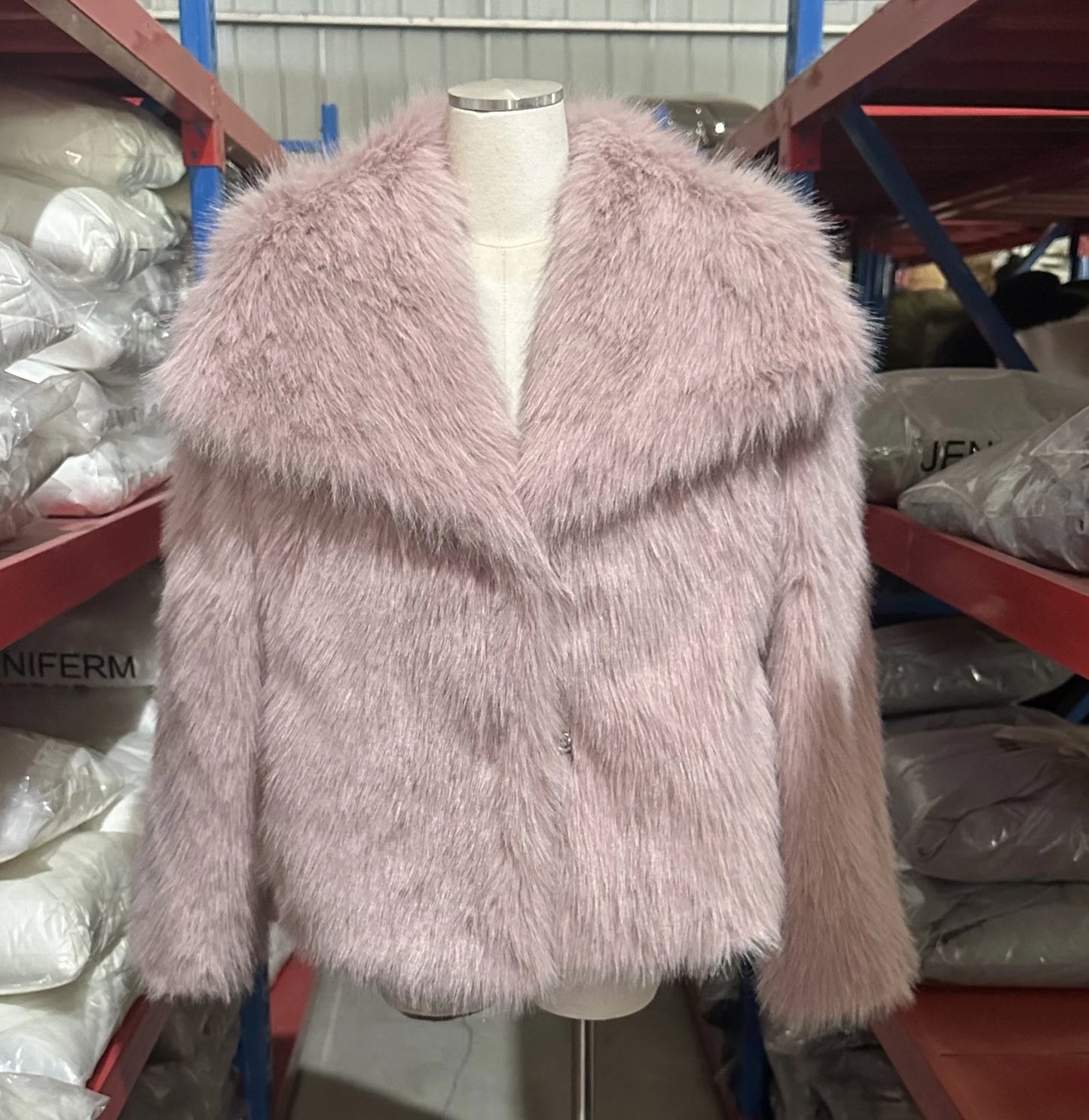 Women's Faux Fur Jacket Loose Long-Sleeved Coat Toca Fox Design Autumn/Winter 2025 Collection