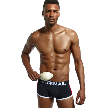 JOCKMAIL  Mens Underwear Boxers Bulge Enhancing with Push Up Cup Underwear Men Shorts Trunk Enlarge Mens Panties Underpants
