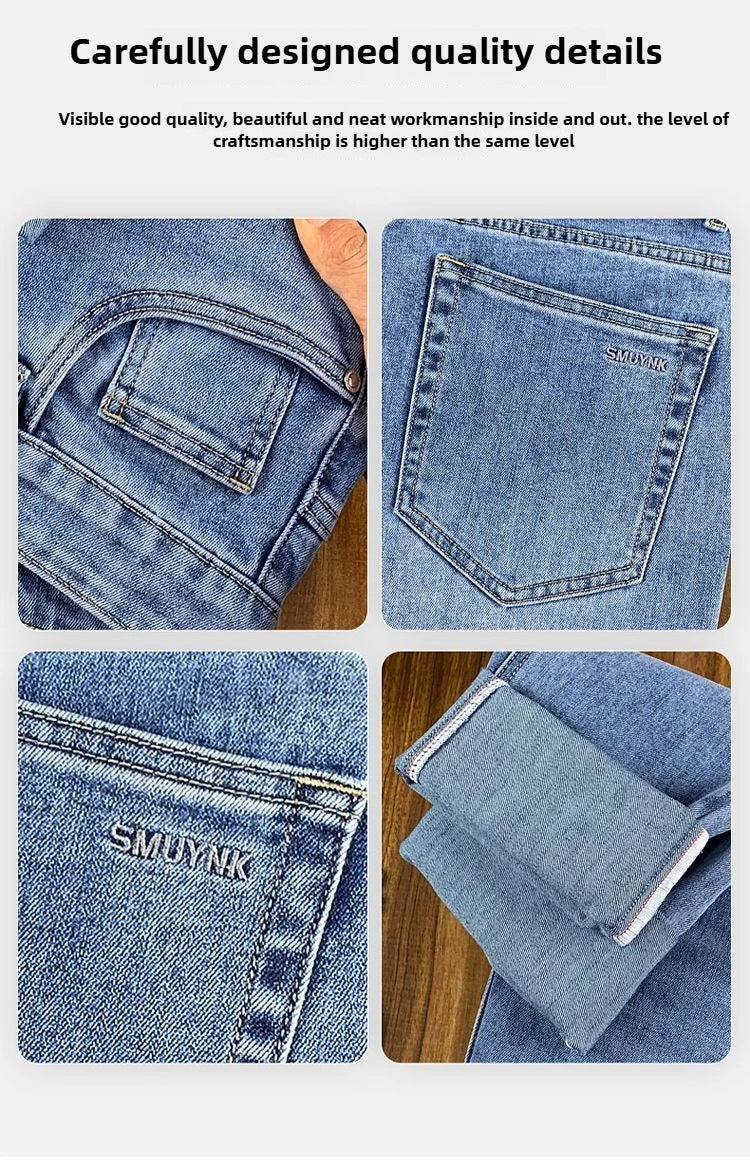 2024 New in Tall Men Jeans Strtch Denim Pants Trouser Male Extra Long Length Slim Thin Y2k Young People 110 115cm 190cm 195cm