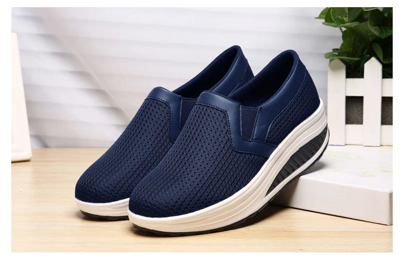 Womens Shoes 2026 Summer Swing Casual Air Mesh Breathable Wedges Sport Femme Platform Shoes Zapatos Sneakers Women