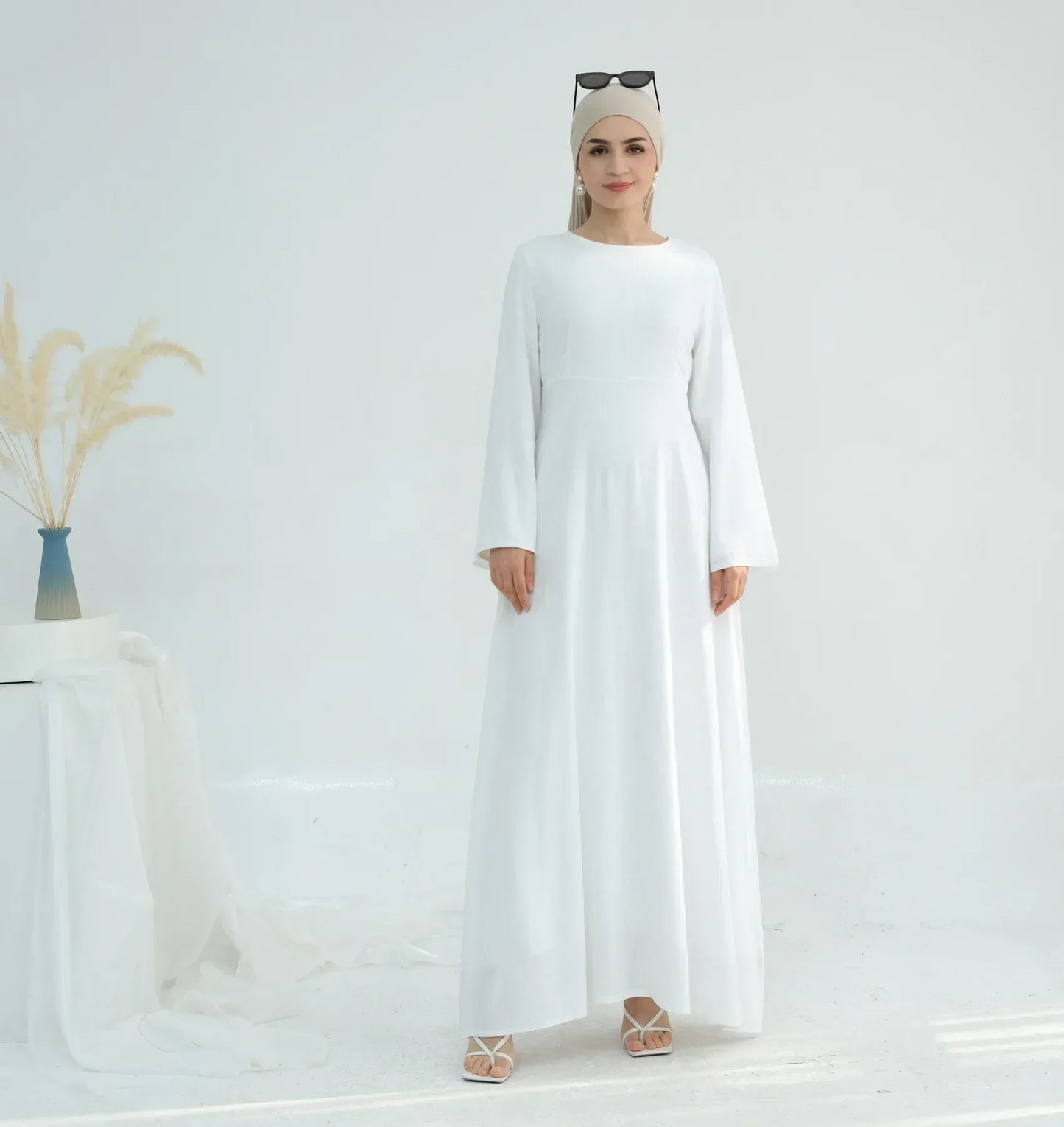 Women Cotton Linen Dresses Eid Muslim Vestidos Abaya Lace Up Ramadan Morocco Dubai Abayas Jalabiya Kaftan 2025 Arab Long Robe