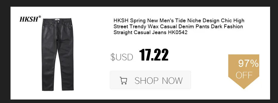 HKSH Men's Tide Classic Thicken Pure Cotton Fleece Harem Pants Suspension Sports Casual Trousers Dark Chic Grey RO Style HK1394