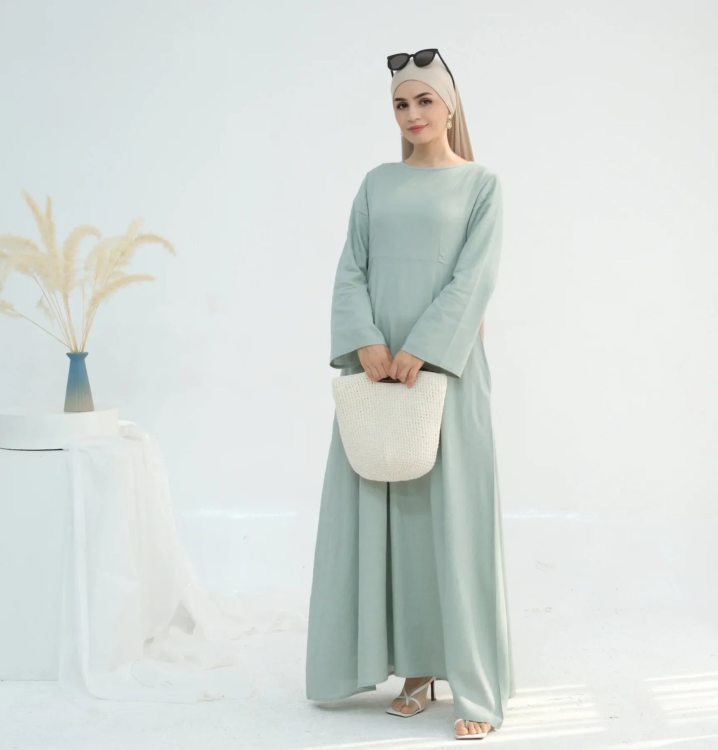 Women Cotton Linen Dresses Eid Muslim Vestidos Abaya Lace Up Ramadan Morocco Dubai Abayas Jalabiya Kaftan 2025 Arab Long Robe