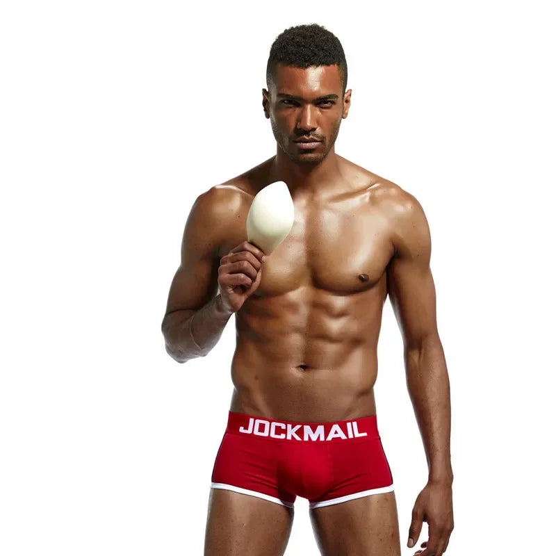 JOCKMAIL  Mens Underwear Boxers Bulge Enhancing with Push Up Cup Underwear Men Shorts Trunk Enlarge Mens Panties Underpants