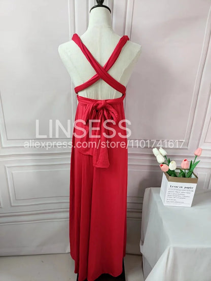 Multiway Bridesmaid Dress Infinity Outfit Floor Length Maxi Wrap Convertible Dresses Wedding Dress Multi-way Rust Dress