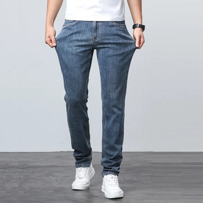 2024 New in Tall Men Jeans Strtch Denim Pants Trouser Male Extra Long Length Slim Thin Y2k Young People 110 115cm 190cm 195cm