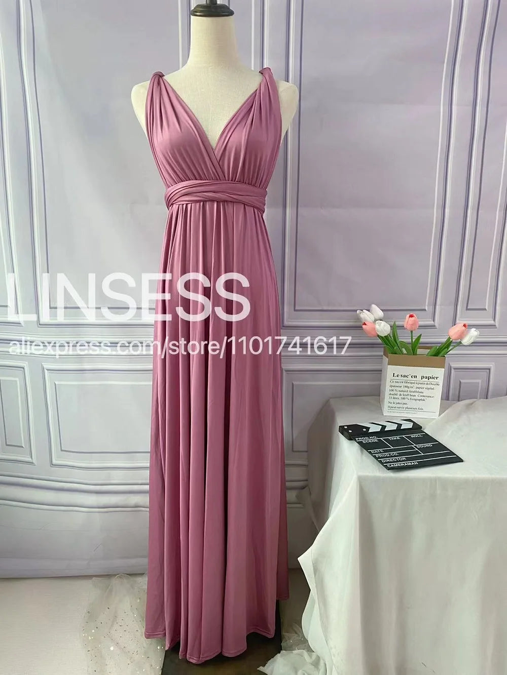 Multiway Bridesmaid Dress Infinity Outfit Floor Length Maxi Wrap Convertible Dresses Wedding Dress Multi-way Rust Dress