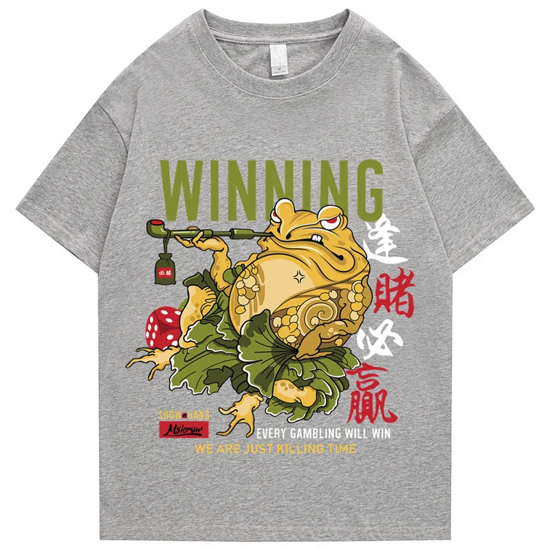 Hip-hop T-shirt men's street style Japanese kanji printed T-shirt 2022 summer short-sleeved T-shirt Harajuku cotton top T-shirt