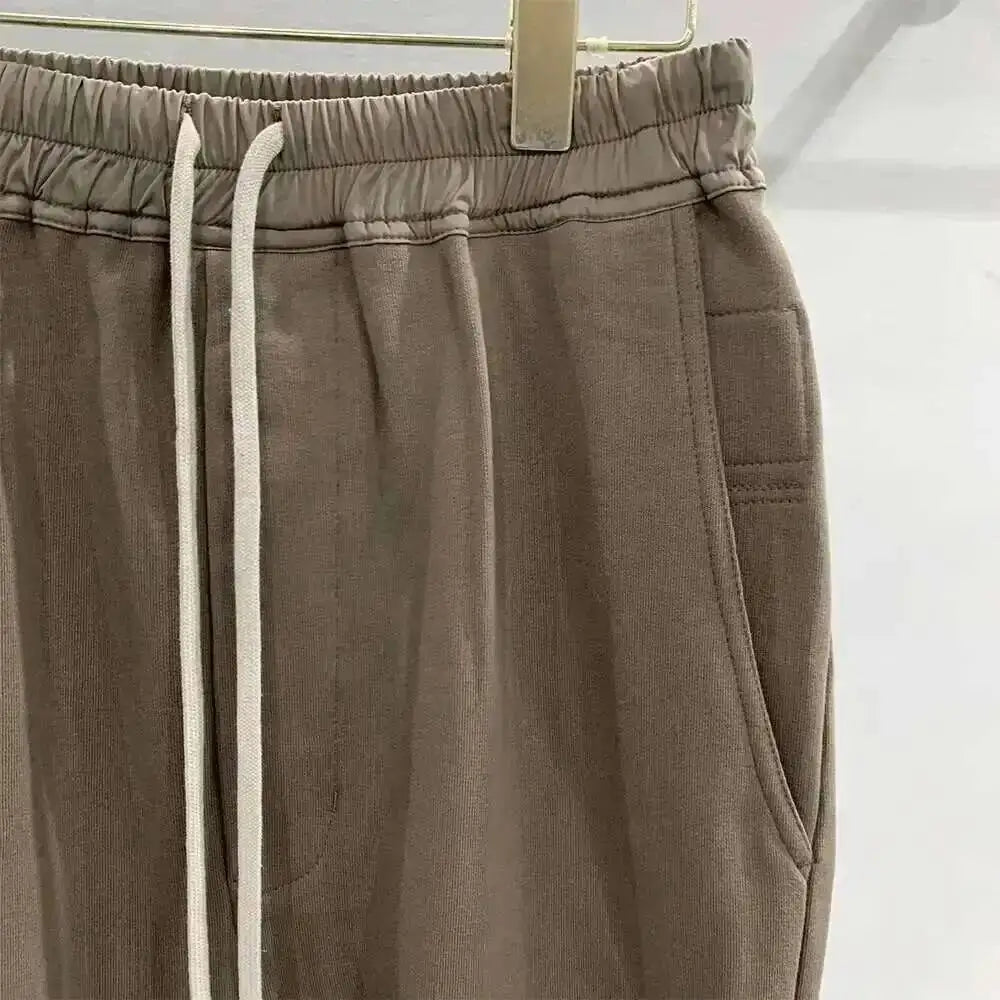 HKSH Men's Tide Classic Thicken Pure Cotton Fleece Harem Pants Suspension Sports Casual Trousers Dark Chic Grey RO Style HK1394