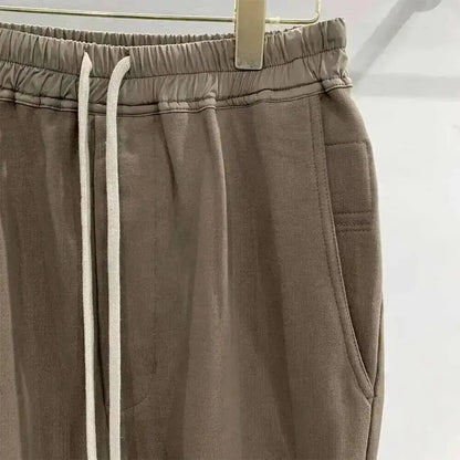 HKSH Men's Tide Classic Thicken Pure Cotton Fleece Harem Pants Suspension Sports Casual Trousers Dark Chic Grey RO Style HK1394