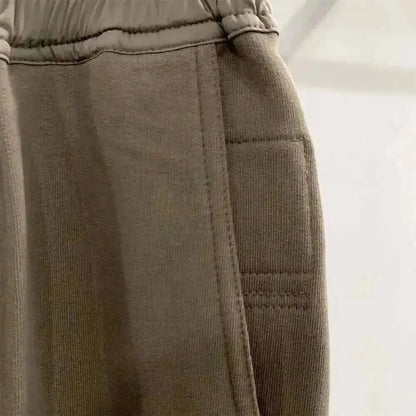 HKSH Men's Tide Classic Thicken Pure Cotton Fleece Harem Pants Suspension Sports Casual Trousers Dark Chic Grey RO Style HK1394