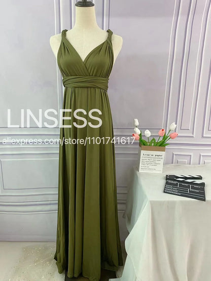 Multiway Bridesmaid Dress Infinity Outfit Floor Length Maxi Wrap Convertible Dresses Wedding Dress Multi-way Rust Dress